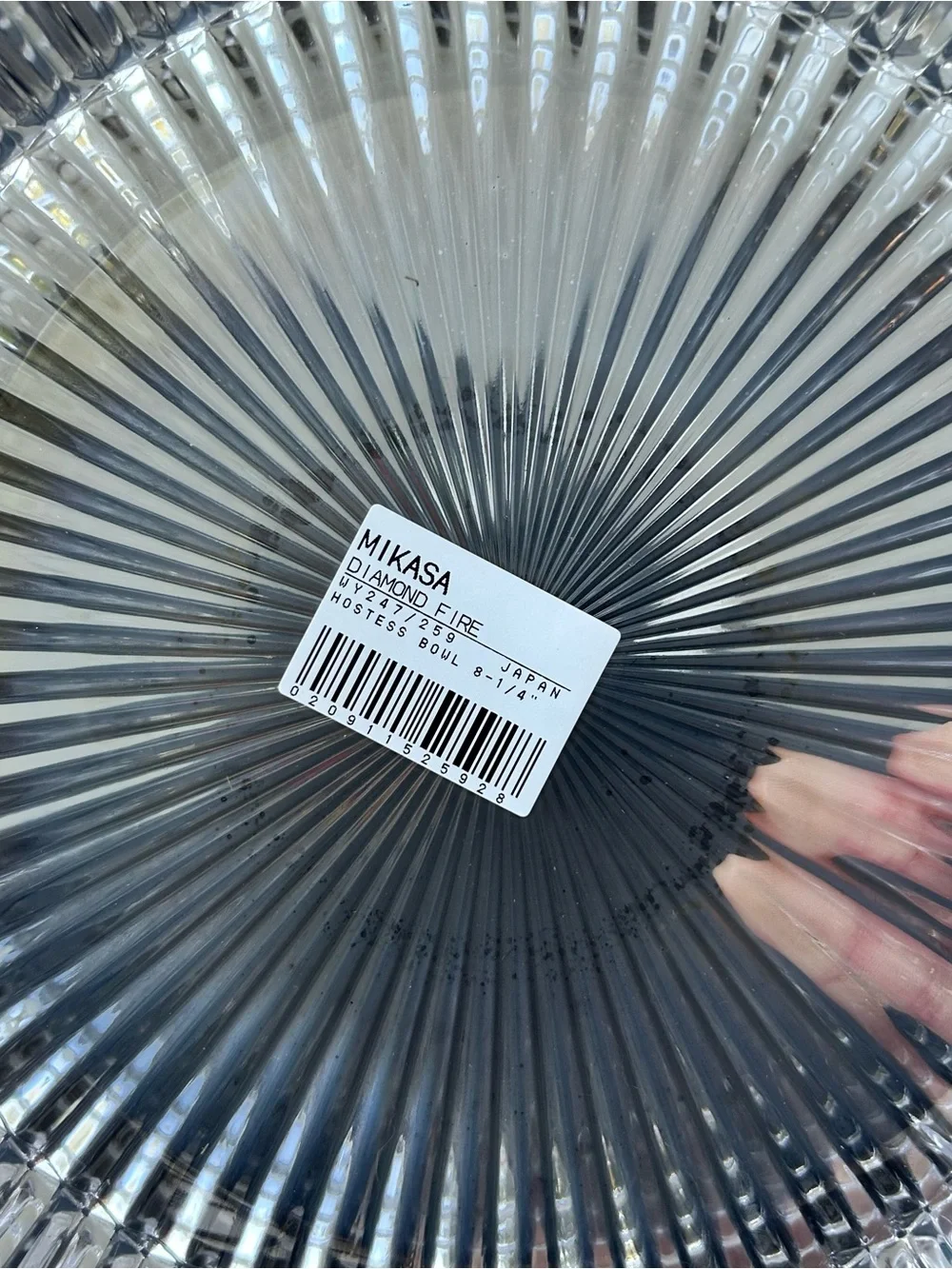 NEW Mikasa Diamond Fire Hostess Bowl 8 1/4 inch